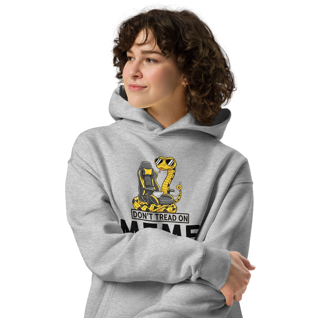 Don’t Tread on Meme - Unisex Oversized Hoodie – Gamer Patriot Graphic (Grey)