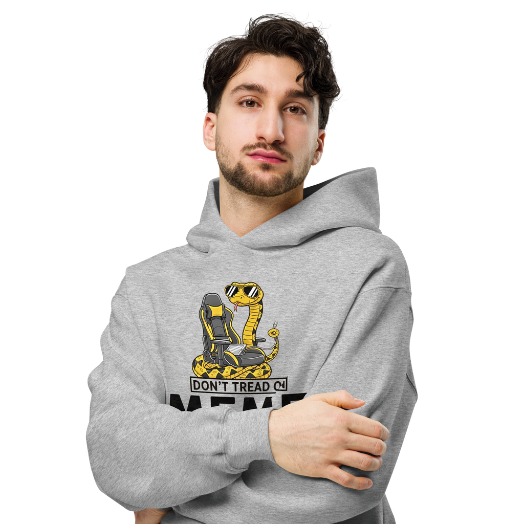 Don’t Tread on Meme - Unisex Oversized Hoodie – Gamer Patriot Graphic (Grey)