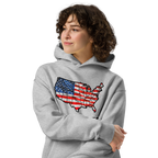 USA Est. 1776 Unisex - Oversized Hoodie – Patriotic USA Map & Flag Graphic