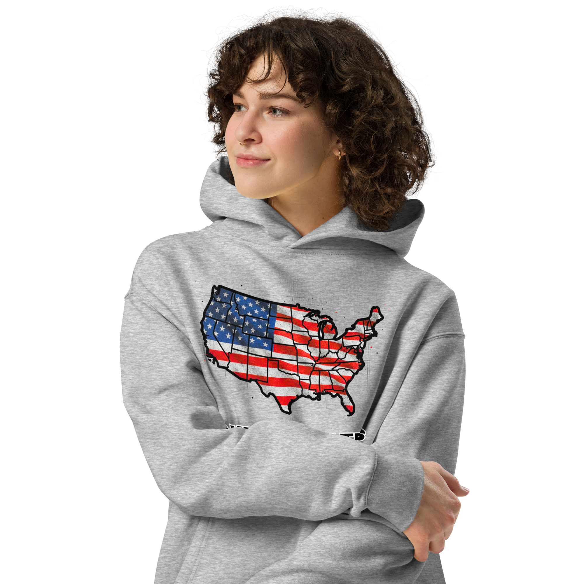 USA Est. 1776 Unisex - Oversized Hoodie – Patriotic USA Map & Flag Graphic