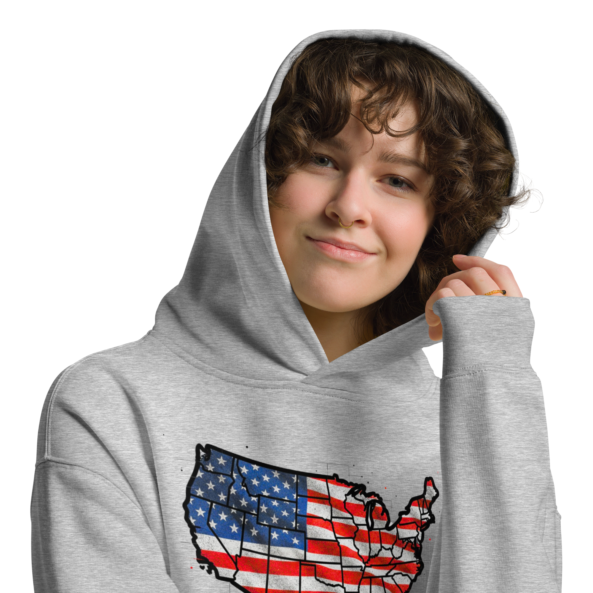 USA Est. 1776 Unisex - Oversized Hoodie – Patriotic USA Map & Flag Graphic