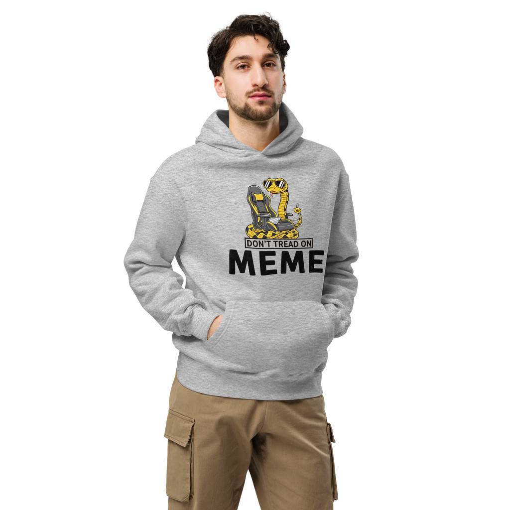 Don’t Tread on Meme - Unisex Oversized Hoodie – Gamer Patriot Graphic (Grey)