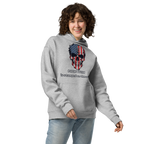 Patriotism Is Stamped on the Soul - Unisex Oversized Hoodie – Grey | American Flag Skull Hoodie