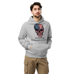 Patriotism Is Stamped on the Soul - Unisex Oversized Hoodie – Grey | American Flag Skull Hoodie