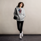 Patriotism Is Stamped on the Soul - Unisex Oversized Hoodie – Grey | American Flag Skull Hoodie