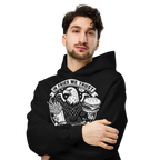 In Fries We Trust - Unisex Oversized Hoodie – Patriotic Eagle & Fries Graphic (Black)