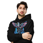 Patriot Mechanica - Unisex Oversized Hoodie – Cyber-Eagle & Liberty Bell Graphic Tees