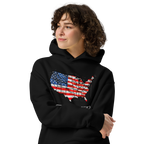 USA Est. 1776 Unisex - Oversized Hoodie – Patriotic USA Map & Flag Graphic