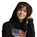USA Est. 1776 Unisex - Oversized Hoodie – Patriotic USA Map & Flag Graphic