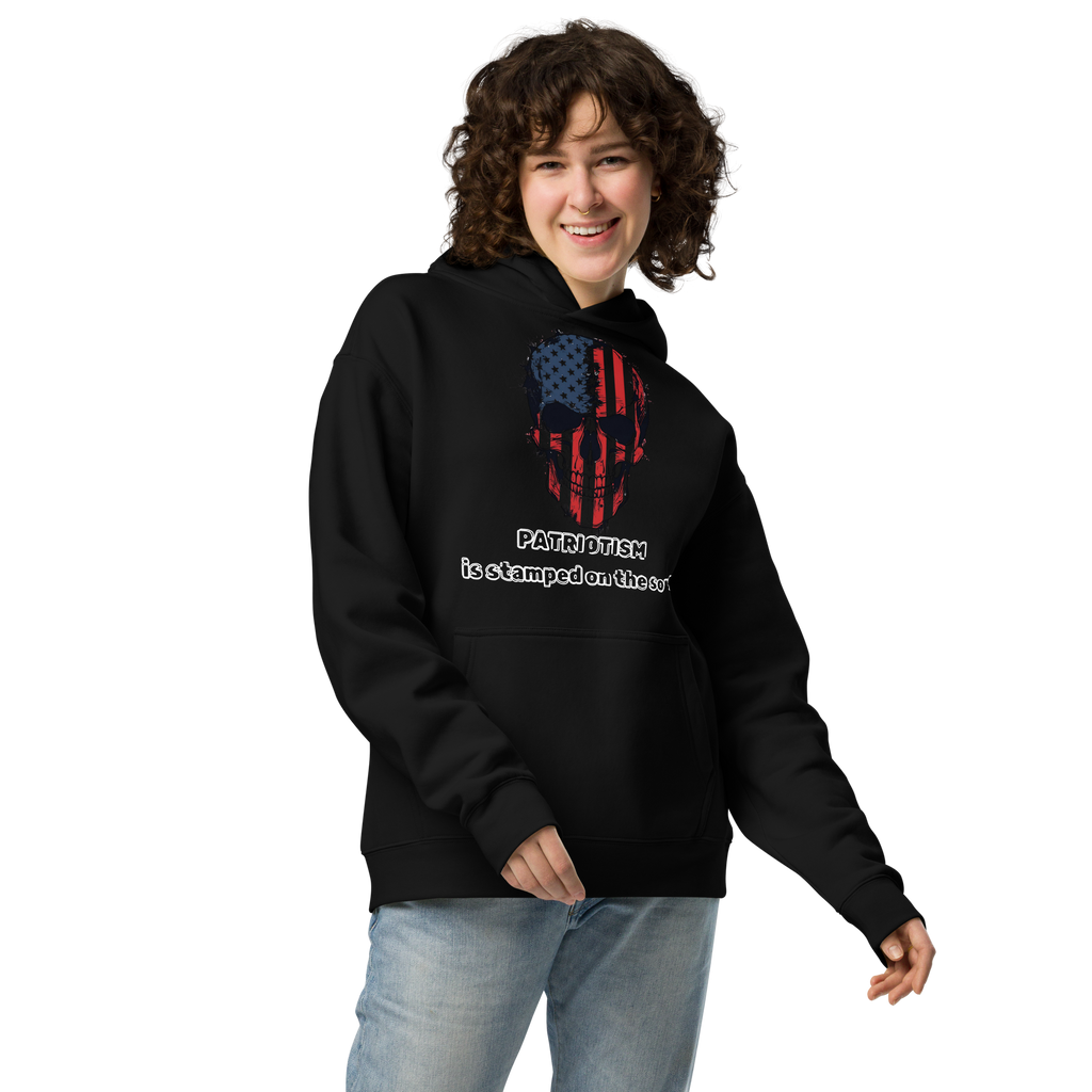 Patriotism Is Stamped on the Soul - Unisex Oversized Hoodie – Skull Flag Graphic Patriotic Hoodie