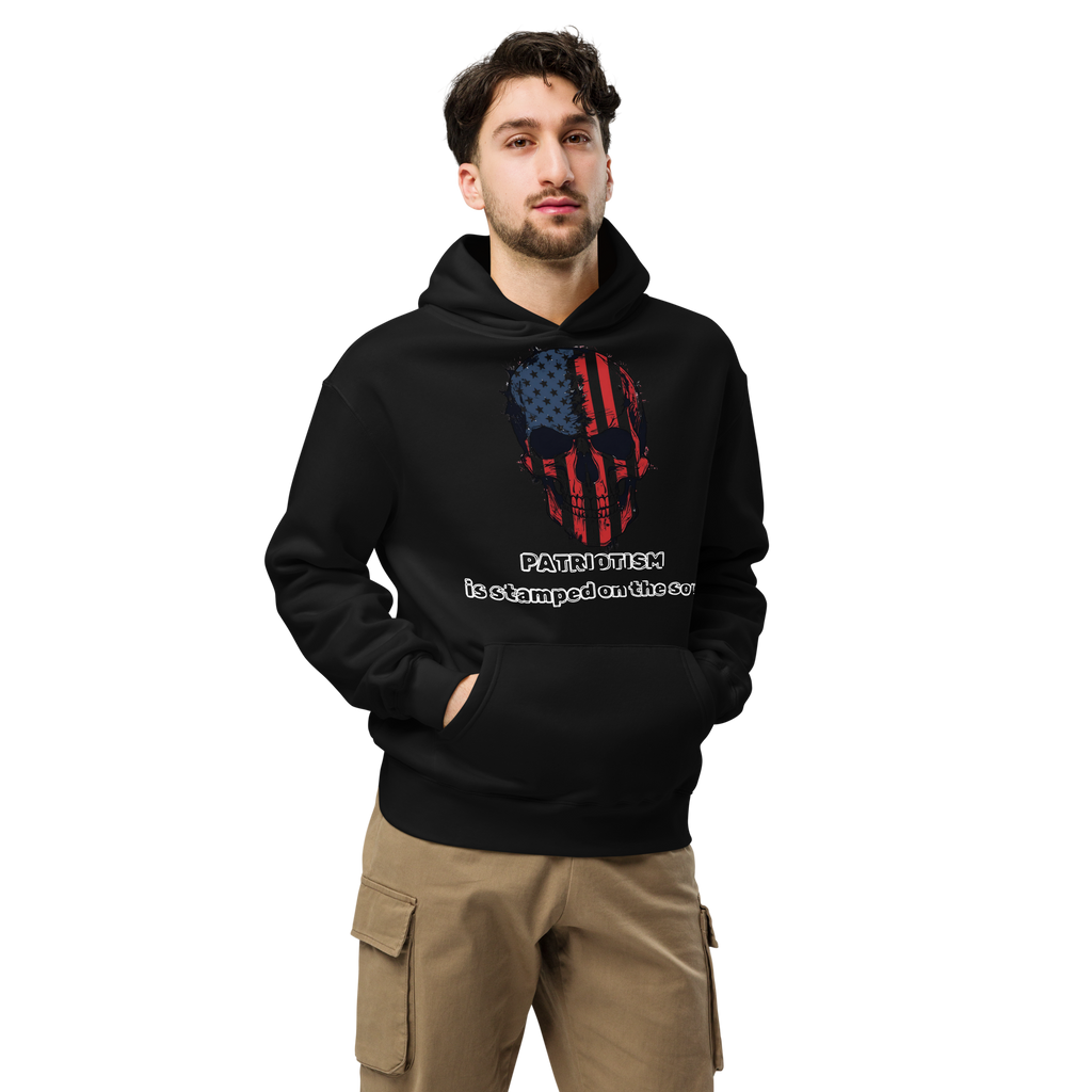 Patriotism Is Stamped on the Soul - Unisex Oversized Hoodie – Skull Flag Graphic Patriotic Hoodie