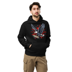 Founding Roar - Unisex Oversized Hoodie – Patriotic Eagle 1776 Scroll Graphic