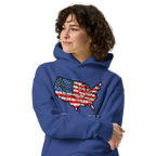 USA Est. 1776 Unisex - Oversized Hoodie – Patriotic USA Map & Flag Graphic