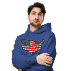 USA Est. 1776 Unisex - Oversized Hoodie – Patriotic USA Map & Flag Graphic