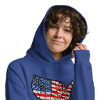 USA Est. 1776 Unisex - Oversized Hoodie – Patriotic USA Map & Flag Graphic