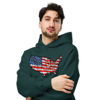 USA Est. 1776 Unisex - Oversized Hoodie – Patriotic USA Map & Flag Graphic