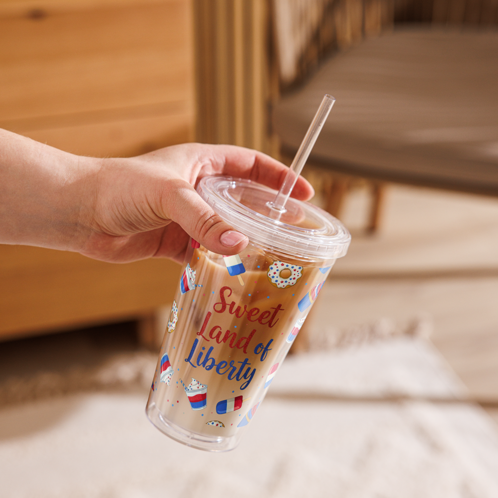 Sweet Land of Liberty – Clear Plastic Tumbler